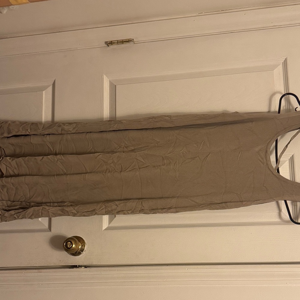 Sleeveless Tan Maxi Dress